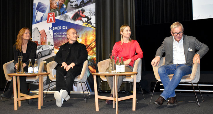 Panelen med Jessica Alenius, Bil Sweden, Simon Lundqvist, Power Circle AB, Mia Nordström, Vattenfall och Johan G Andersson, Drivkraft Sverige besvarade publikens frågor.