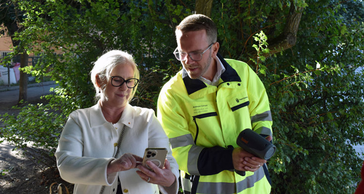 Riksförbundet M Sverige vd Heléne Lilja och infrastrukturminister Andreas Carlson.