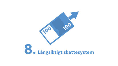 M Sveriges 9 punkter för framtiden 8 Långsiktigt skattesystem