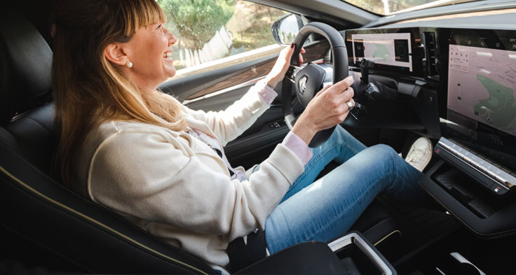 M Sverige Provkör Megane E Tech Electric Instrumentpanel