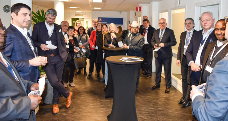 FIA-delegater från ett trettiotal länder var i Stockholm för att delta i den tredje globala ministerkonferensen om trafiksäkerhet. Den 18 februari 2020 besökte de M Sveriges huvudkontor för att få veta mer om M Sveriges verksamhet när det gäller trafiksäkerhet, processen med namnbytet och vägombudsverksamheten.