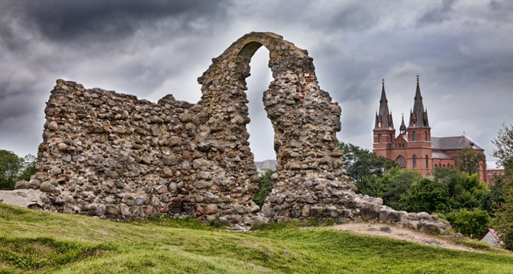 Slottsruin från Tyska orden i Rezekne.